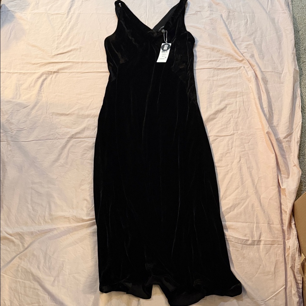 Eileen Fisher Black Velvet Midi Dress